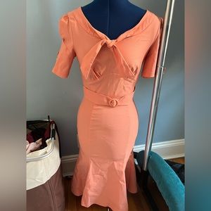 Pink zip up 1930s style dress!